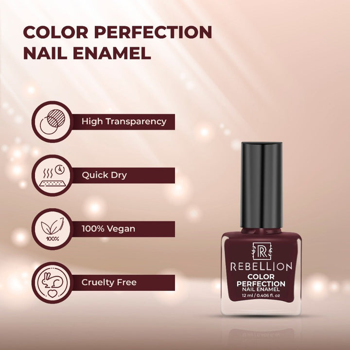 Rebellion wine nail enamel features and characteristics