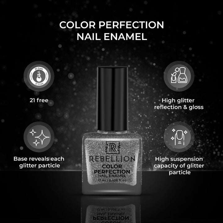 Rebellion silver glitter nail enamel key benefits