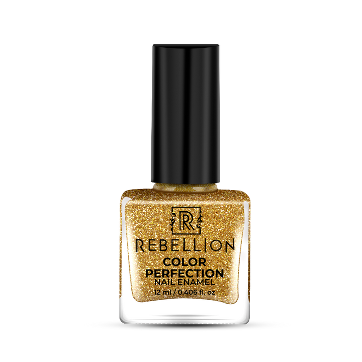 Rebellion gold glitter nail enamel